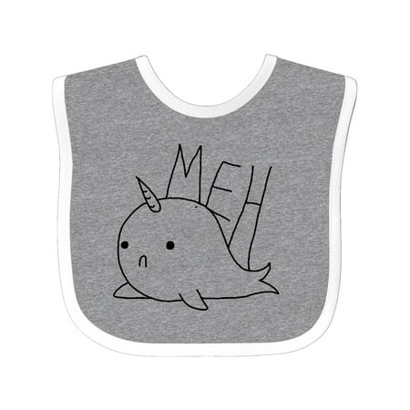 

Inktastic Meh Narwhal Gift Baby Boy or Baby Girl Bib