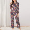 thumbnail image 2 of Kdxio colorful Skull rose Women's Pajama Sets Long Sleeve Button Down Sleepwear Nightwear Soft Pjs Lounge Sets-Large, 2 of 7