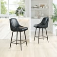 thumbnail image 1 of Tabouret de Comptoir Pivotant Keppel Noir & Bronze, 1 of 7