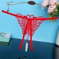 thumbnail image 2 of Seductiva Clearance Panties for Women Fashion Women Underwear Cutout Pendant Pearl Beads Butterfly G String Thong Underpants Low Rise G-String Briefs, 2 of 8