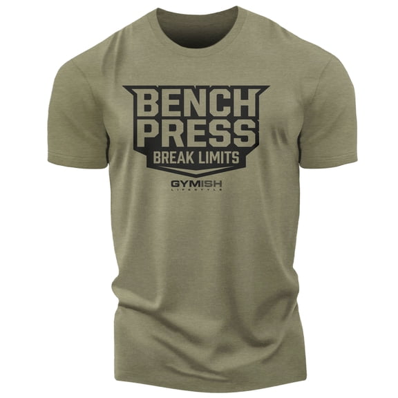 Gymish Bench Press Workout T-Shirt for Men – Funny Gym Shirt, Deadlift & Lifting Tee, Men's Workout Shirts, Athletic Gym Clothes