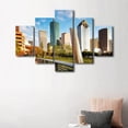 thumbnail image 2 of TISHIRON 5PCS Framed Cityscape Theme Canvas Wall Art Set,50"x24" Houston Texas Skyline Wall Canvas Art Decor, 2 of 7
