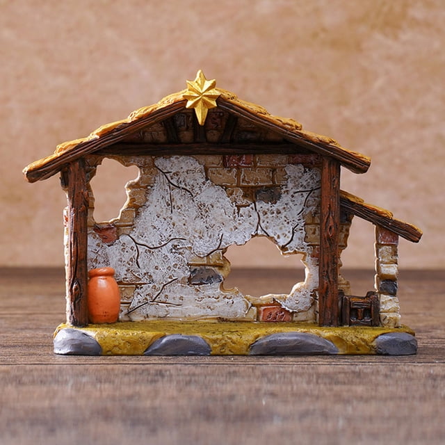 Juego de 12 figuras de nacimiento de pesebre, artesanía de resina hecha a mano, miniaturas de la Sagrada Familia, figuras de Jesús del nacimiento para decoración de iglesias navideñas y repisas de chi
