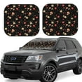thumbnail image 6 of Kdxio Red White Flowers Print 2-Piece Sun Shade Front Windshield - Foldable Car Front Window Sunshades for Most Sedans SUV Truck, 6 of 6
