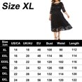 thumbnail image 2 of Vestido de noche de talla grande para mujer, falda de largo medio con mangas 2/3 y encaje floral vintage, vestido con bolsillos de encaje ahuecados (negro), XL, 2 of 5