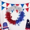 thumbnail image 6 of 15.7" 4th of July Patriotic Wreath, Memorial Day Pride Garland for Front Door, Red White and Blue Flag Tinsel Wreath,Independence Swag Indoor Outdoor Wall Holiday Decor Home, 6 of 6