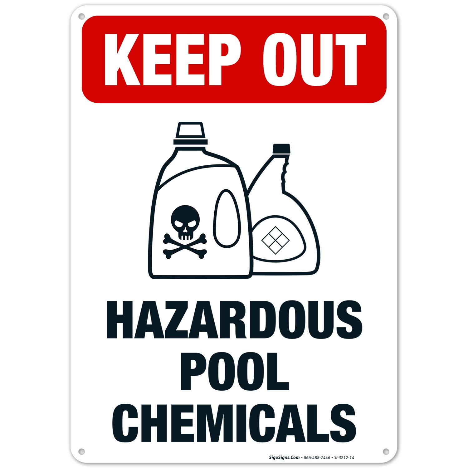 Keep Out Hazardous Pool Chemicals Sign,
