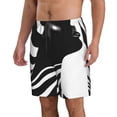 thumbnail image 2 of Cauagu Abstract Monochrome Profile Print Men's Swim Trunks,Hawaiian Bathing Suit Swimsuits Beach Shorts with Pockets for Men Quick Dry Swimming Board Shorts-X-Large, 2 of 6