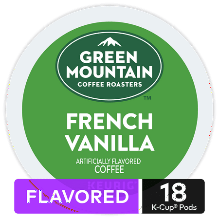 Green Mountain Coffee French Vanilla, Flavored Keurig K-Cup Pod, Light Roast, 18