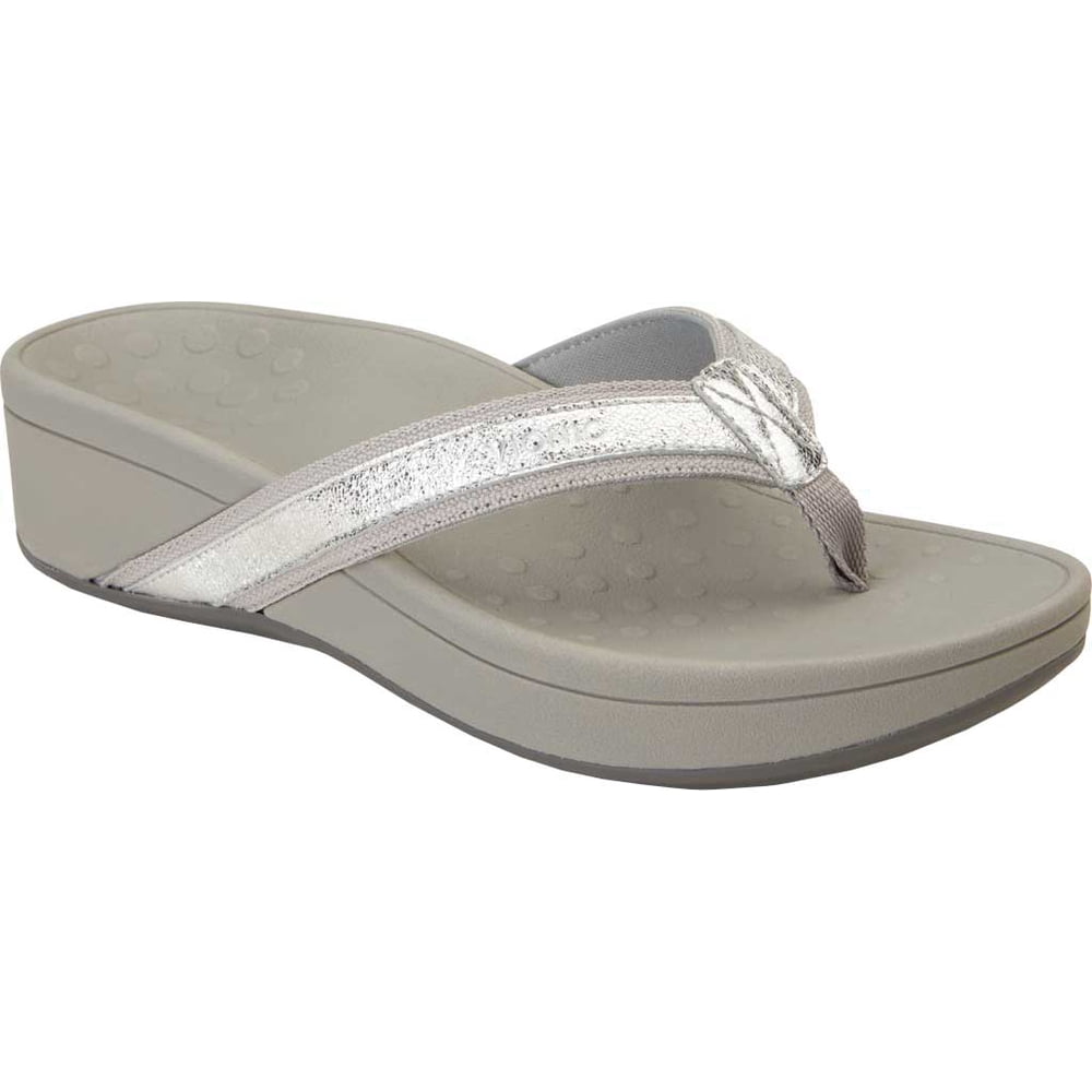 vionic silver flip flops