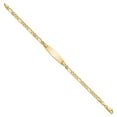 thumbnail image 2 of Primal Gold 14 Karat Yellow Gold Soft Diamond Shape Figaro ID Bracelet, 2 of 4