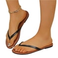thumbnail image 3 of Wide Width Shoes for Women, Flip Flops, Women Flat Sandals, Beach Sandals, Summer Sandals, Flip Flops for Women | Vacation Beach Essentials | Casual Women Footwear Sandals With Wide Widths, Black 5.5, 3 of 5