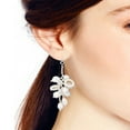 thumbnail image 5 of AeraVida Elegant White Cluster of Pearl, Shell & Crystal Statement Dangle Earrings, 5 of 5