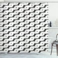 thumbnail image 1 of Abstract Shower Curtain, Diagonally Arranged Composition of Abstract Waves Unfinished Flows, Fabric Bathroom Set with Hooks, 69W X 70L Inches, Charcoal Grey and White, by Ambesonne, 1 of 3