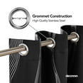 thumbnail image 2 of Deconovo Home Decoration Silver Wave Line Foil Printed Grommet Blackout Curtains for Bedroom with 42x72 inch 1 Pair Black, 2 of 5