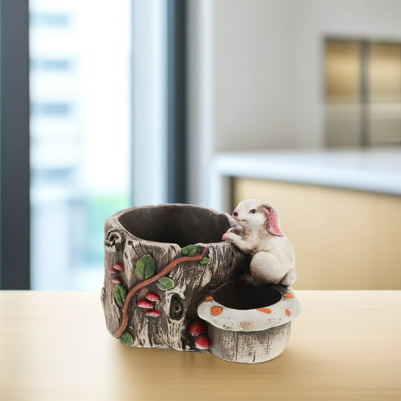 Uonlytech Creative Cement Planter Pot for Indoor and Outdoor Use with Breathable Design