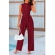 thumbnail image 3 of Mono Enterizo PRETTYGARDEN Sin Mangas Cuello Simulado Rojo Vino Talle S, 3 of 8