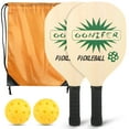 thumbnail image 1 of Baloncesto Irfora Juego de palas de madera Pickleball Palas de pickleball ligeras con bolsa de transporte Raquetas de pickleball con agarre ergonómico 2 palas de pickleball y 2 bolas Irfora Baloncesto, 1 of 7