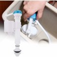 thumbnail image 2 of Válvula de flotador horizontal, válvula de flotador reversible para suministro de inodoro, válvulas de descarga de inodoro Válvula de llenado de doble descarga con botón pulsador Sifón para baño Azul, 2 of 5