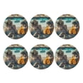 thumbnail image 2 of Pofeuu Desert Monkeys Drive Print Leather Coasters Set of 6, Round Cups Mugs Mat Pad for Home Kitchen Heat Resistant Drink Coasters,Round Shape, 2 of 7