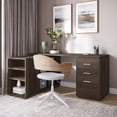 thumbnail image 6 of BELLEZE Trition L Shaped Computer Desk Home Office Corner Desk With Open Shelves And Drawers, Dark Walnut, 6 of 7