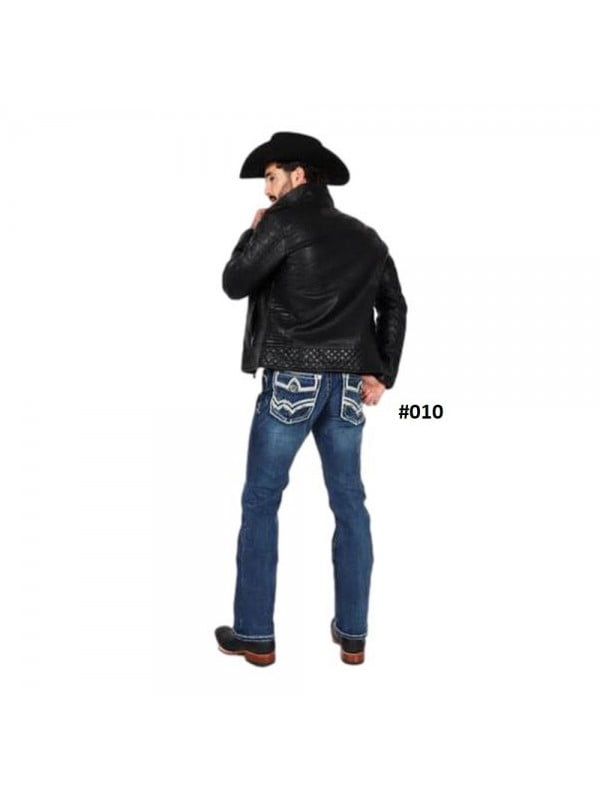 Men's Premium Western Blue Straight Fit 