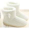thumbnail image 6 of Slippers Women Plush Lined Warm Slippers Solid Sole, Winter Warm Fuzzy House Knit Bootie, 6 of 7