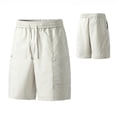 thumbnail image 4 of CIAKGIAF Men Shorts Cargo Shorts,with Pockets Workout Athletic Shorts,Elastic Waist White Drawstring Shorts,Size M, 4 of 9