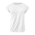 thumbnail image 4 of Women's Spring/summer Solid Color Crew Neck Loose Short Sleeved T Shirt Top Layering Shirt Women Log Sleeve T Shirts for Women Womens Long Sleeve Shirt Women Running Shirt Medium T Shirts Women Tan, 4 of 4