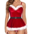 thumbnail image 2 of DPTALR Ladies Christmas Sexy Solid Stitching Sling Lingerie Dress, 2 of 4