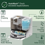 iRobot Roomba Max 705 Combo Robot Vacuum & Mop +AutoWash Dock,Extending Self-Cleans Roller Mop,2 Brushes,Self-Empties,Heat-Wash & Dry, LiDAR,Avoids Obstacles,Model X185020,White