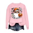 thumbnail image 6 of Frostluinai Women's Pullover Sweatshirts Halloween Pumpkin Ghosts Print Sweat Shirts Round Neck Long Sleeve Holiday Party Casual Wear, 6 of 6