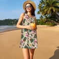 thumbnail image 3 of Daiia Tropical Mask Flamingo Print Women's Dresses 2025 Trendy Short sleeve Dresses Casual Baggy Flowy Maxi Sun Dresses, 3 of 7