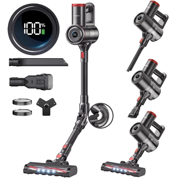 RONEAIR Cordless Vacuum Cleaners for Home,40Kpa 45Mins Vacuum Cleaner Cleans Under Furniture Without Bending,Self-Standing,Powerful Stick Vacuum Cordless for Pet Hair,Hard Floors,Carpets,Car
