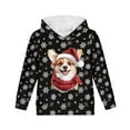 thumbnail image 6 of DISNIMO Christmas Corgi Hoodies for Girls Boys Hoodie Size 8-10 Hooded Sweatshirt Kids Pullover Snowflake Hoodies Sweatshirts with Pockets for Boys Streetwear Hoodie Polyester, 6 of 7