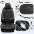 thumbnail image 5 of AOMSAZTO Fit Hyundai Venue 2020-2024 Black Car seat Cover 5-seat Faux Leather Full Set Compatible Airbag, 5 of 5