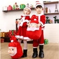 thumbnail image 4 of Kids Child Christmas Cosplay Costume Santa Claus Baby Xmas Outfit Set Dress Pants Tops Hat Cloak Belt For Boys Girls, 4 of 4