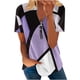 thumbnail image 1 of Blusa informal con cuello en V y manga corta con estampado de verano para mujer con estilo OAVQHLG3B Store  lin121212, 1 of 5