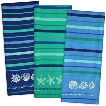 

Embroidered Blue SEA Dishtowel Set of 3