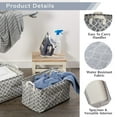 thumbnail image 2 of Contemporary Home Living 20" Gray and White Striped Laundry Bin, 2 of 2