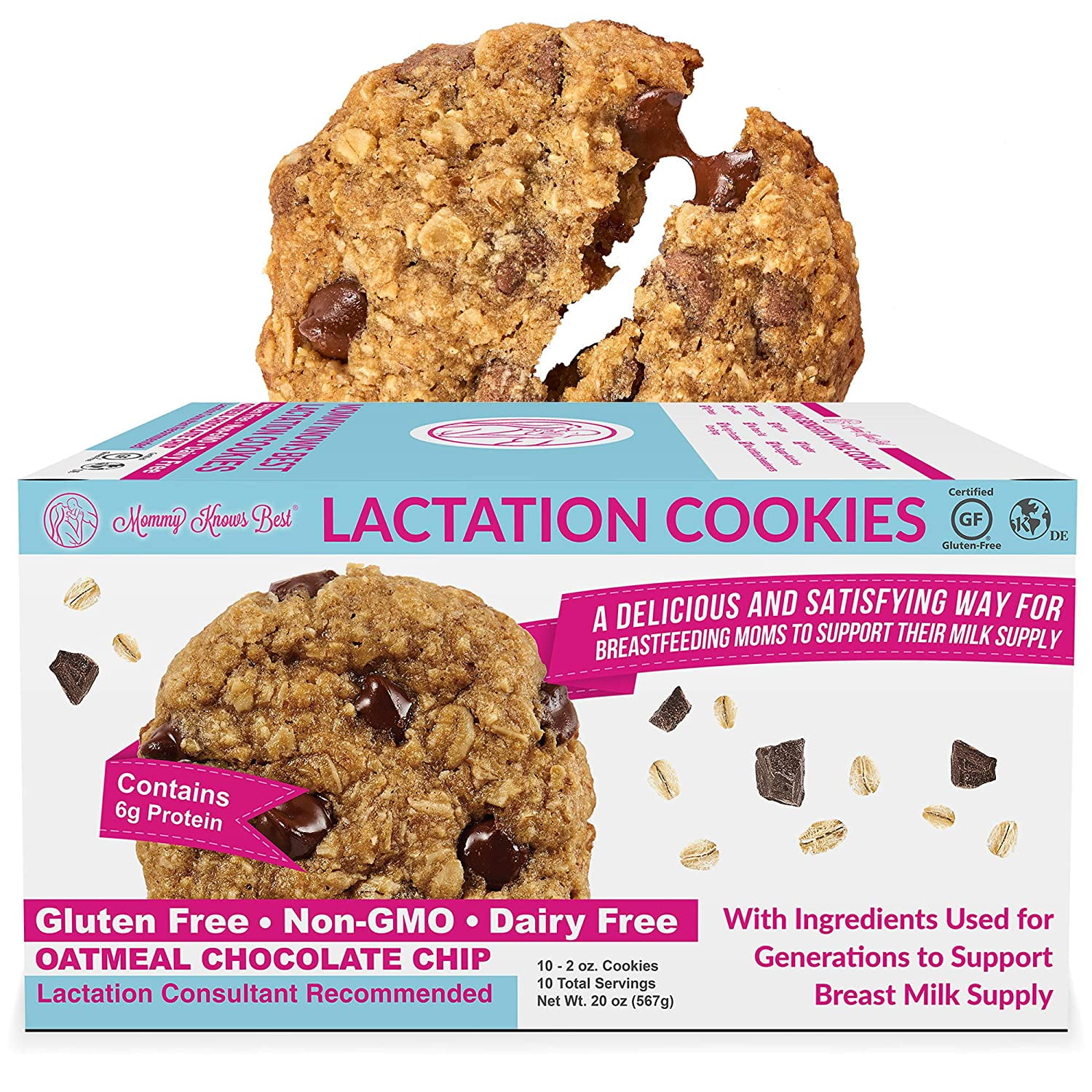 Mommy Knows Best Lactation Cookies Breastfeeding Supplement Dairy/Gluten Free Support