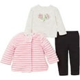 thumbnail image 3 of Little Me Kid’s 3-Piece Set: Pink Faux Fur Jacket, Shirt & Pants Size 4T, 3 of 3