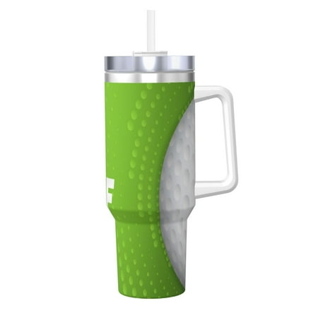 

Daiia golf ball Printed 40 oz Tumbler with Handle Ice Bully Insulated Tumbler 2 in 1 Lid Insulated Water Bottle Stainless Steel Travel Coffee Mug