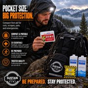 Sustain Supply Essentials 2-Person 72-Hour Emergency Backpack with Food, Water and First Aid