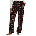 thumbnail image 3 of DDAPJ pyju Womens Graphic Pajama Pants Soft Cozy Plush Sleep Bottoms Flannel Fleece Lounge Sweatpants with Pockets Black S, 3 of 5