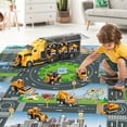 thumbnail image 3 of Juego de juguetes NIPLOOW para camiones de construcción con tapete de juego para niños de 3 a 6 años, 3 of 7