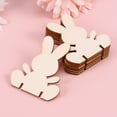 thumbnail image 3 of 10pcs Easter Rabbit Wooden Pieces 3D Bunny Ornament Cutouts Craft Home Decor, 3 of 7