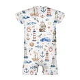 thumbnail image 5 of Sailing Adventures Nautical Ocean Infant Romper One Piece for Baby Girl Boat Anchor Lighthouse Sea Life Onesie Short Sleeve Summer Clothes, 5 of 6