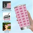 thumbnail image 6 of 11oz Stainless Steel Tumbler with Straw, Double Wall Insulated Travel Tumbler Pink Bows, 6 of 8