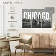 thumbnail image 4 of Elephant Stock Monochromatic Chicago Wall Art - Horizontal Multi Panel Canvas - Living Room Wall Decor - City Multi Panel - Gray And White Decor - 74" x 48", 4 of 4